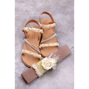 0217A Valentina Παιδικά δερμάτινα σανδάλια. (ΖΛ)