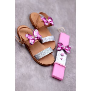 1067 Minnie Παιδικά δερμάτινα σανδάλια. 