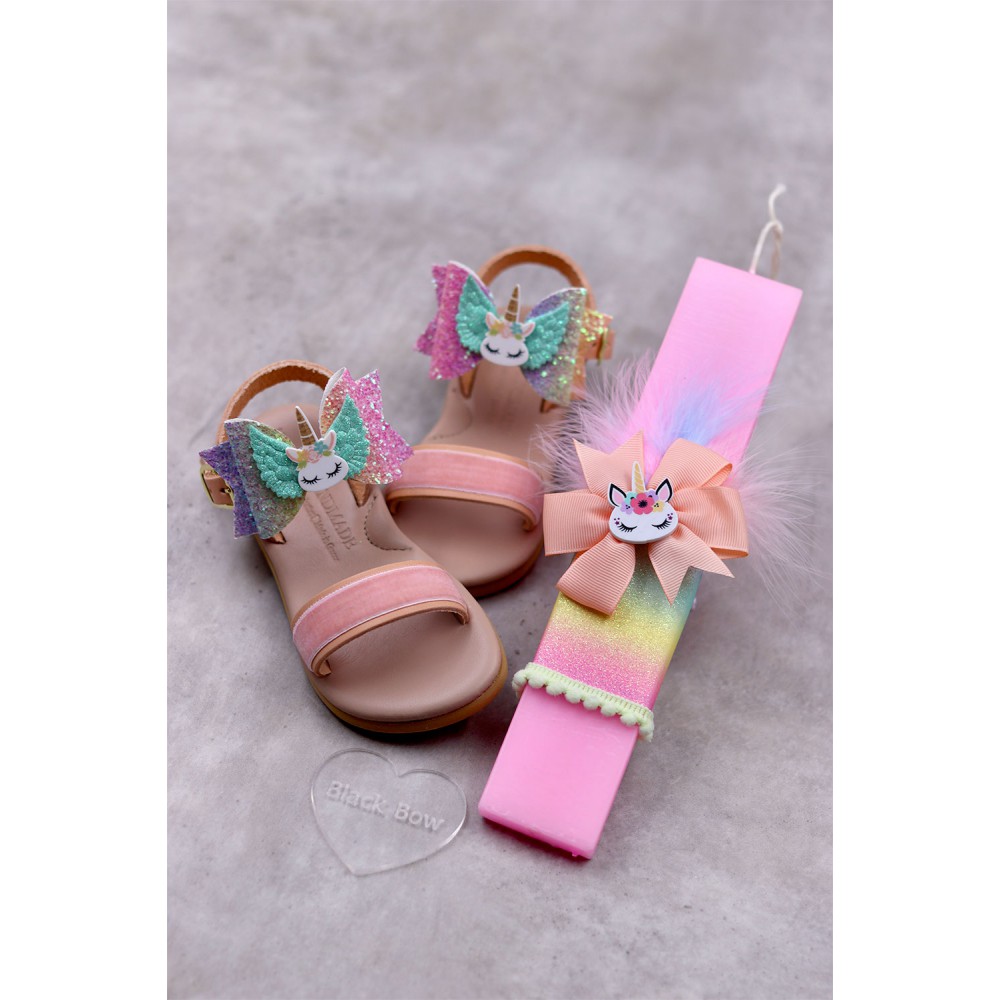 1094 Unicorn Παιδικά & βρεφικά δερμάτινα ή ανατομικά σανδάλια. (ΔΛ)