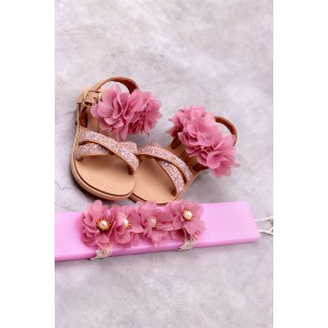 2025B Betty Παιδικά & βρεφικά δερμάτινα σανδάλια. (Χιαστί)