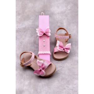 5005 Butterfly Παιδικά & βρεφικά δερμάτινα ή ανατομικά σανδάλια. (ΔΛ)