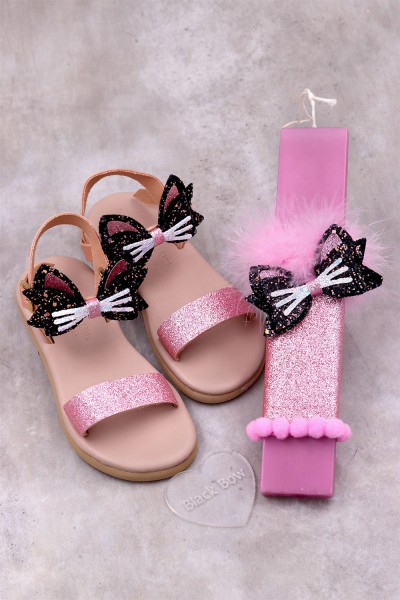 6011 Kitty Παιδικά & βρεφικά δερμάτινα ή ανατομικά σανδάλια. (ΔΛ)