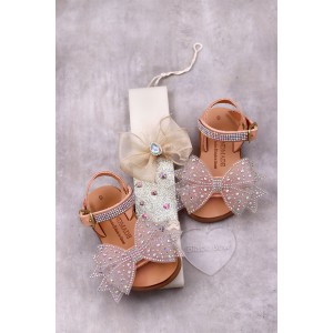 6014 Bow Queen Παιδικά & βρεφικά δερμάτινα ή ανατομικά σανδάλια. (ΔΛ)