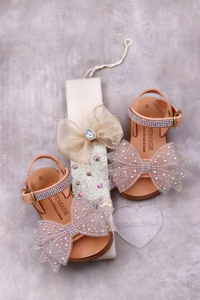 6014 Bow Queen Παιδικά & βρεφικά δερμάτινα ή ανατομικά σανδάλια. (ΔΛ)