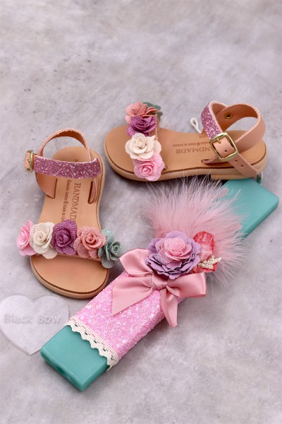 6031 Cute Flowers Παιδικά & βρεφικά δερμάτινα ή ανατομικά σανδάλια. (ΔΛ)