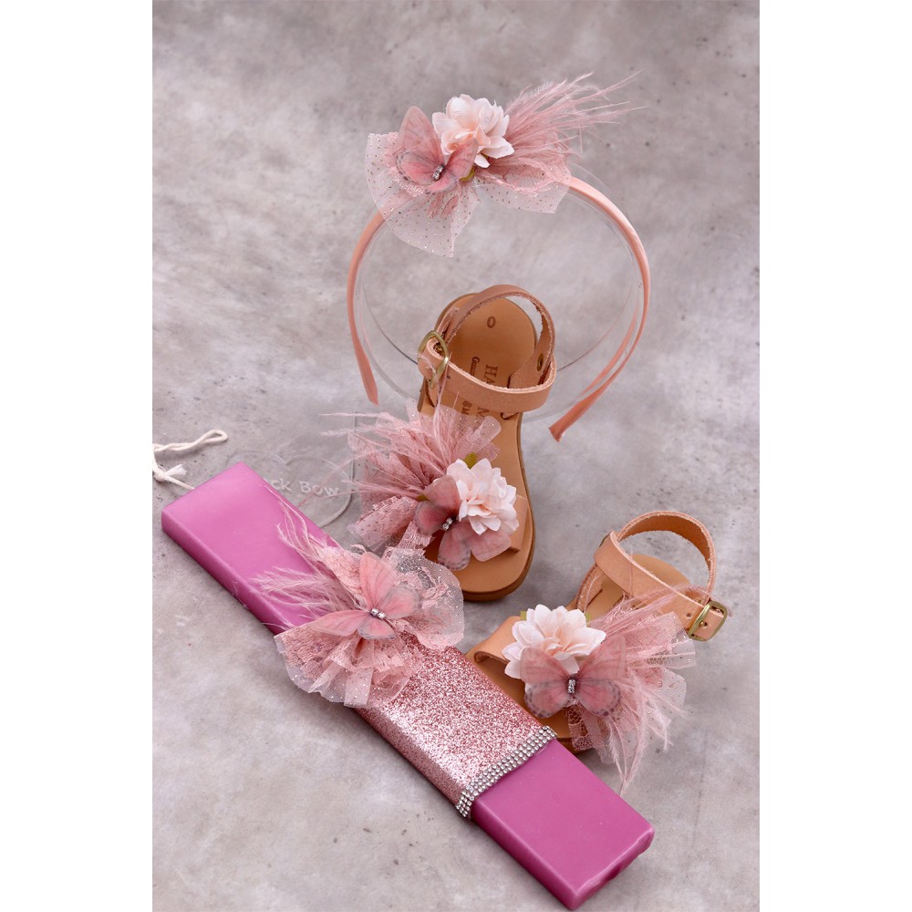 6032 Tulle Butterfly Παιδικά & βρεφικά δερμάτινα ή ανατομικά σανδάλια. (ΔΛ)