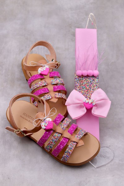 3108 Candyheart Παιδικά δερμάτινα ή ανατομικά σανδάλια.