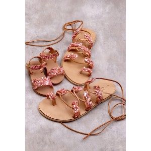 2000-11A Sparkle Γυναικεία δερμάτινα σανδάλια. (Boho)