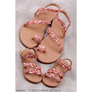2000-1A Sparkle Γυναικεία δερμάτινα ή ανατομικά σανδάλια. (Φίδι)