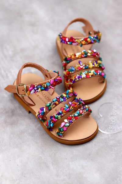 2000ER Sparkle Παιδικά δερμάτινα ή ανατομικά σανδάλια. (ER)