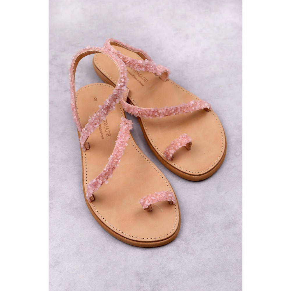 2000-1 Sparkle Γυναικεία δερμάτινα ή ανατομικά σανδάλια. (Φίδι)