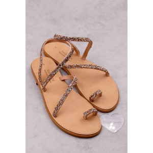 2000-1 Sparkle Γυναικεία δερμάτινα ή ανατομικά σανδάλια. (Φίδι)