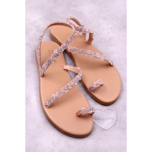 2000-1 Sparkle Γυναικεία δερμάτινα ή ανατομικά σανδάλια. (Φίδι)