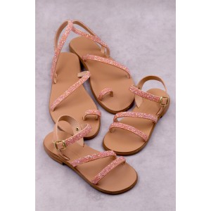 2000-1 Sparkle Γυναικεία δερμάτινα ή ανατομικά σανδάλια. (Φίδι)