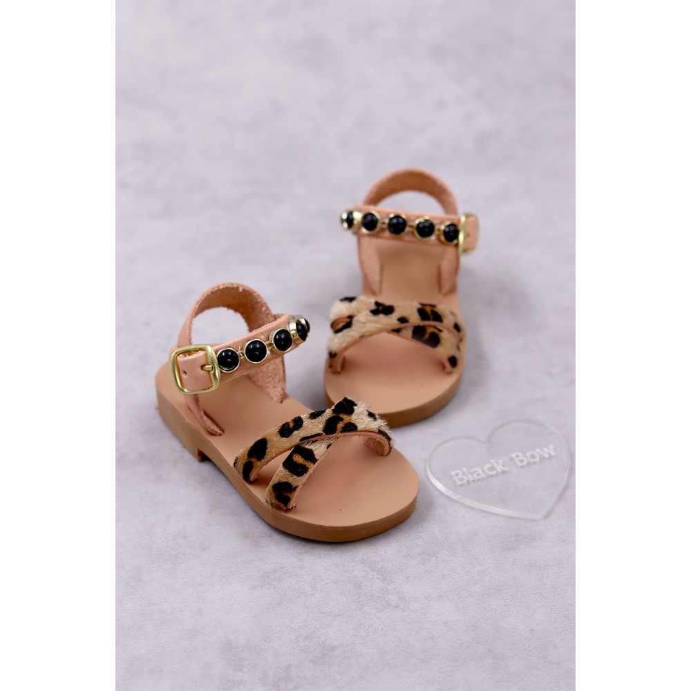 7051D Pony Skin Παιδικά & βρεφικά δερμάτινα σανδάλια. (xx)