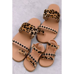 7051B Pony Skin Παιδικά & βρεφικά δερμάτινα σανδάλια. (ΖΛ)