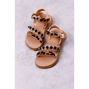 7051B Pony Skin Παιδικά & βρεφικά δερμάτινα σανδάλια. (ΖΛ)