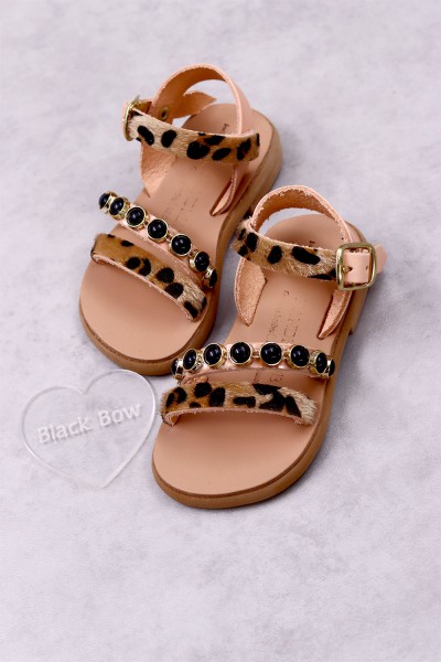 7051B Pony Skin Παιδικά & βρεφικά δερμάτινα σανδάλια. (ΖΛ)