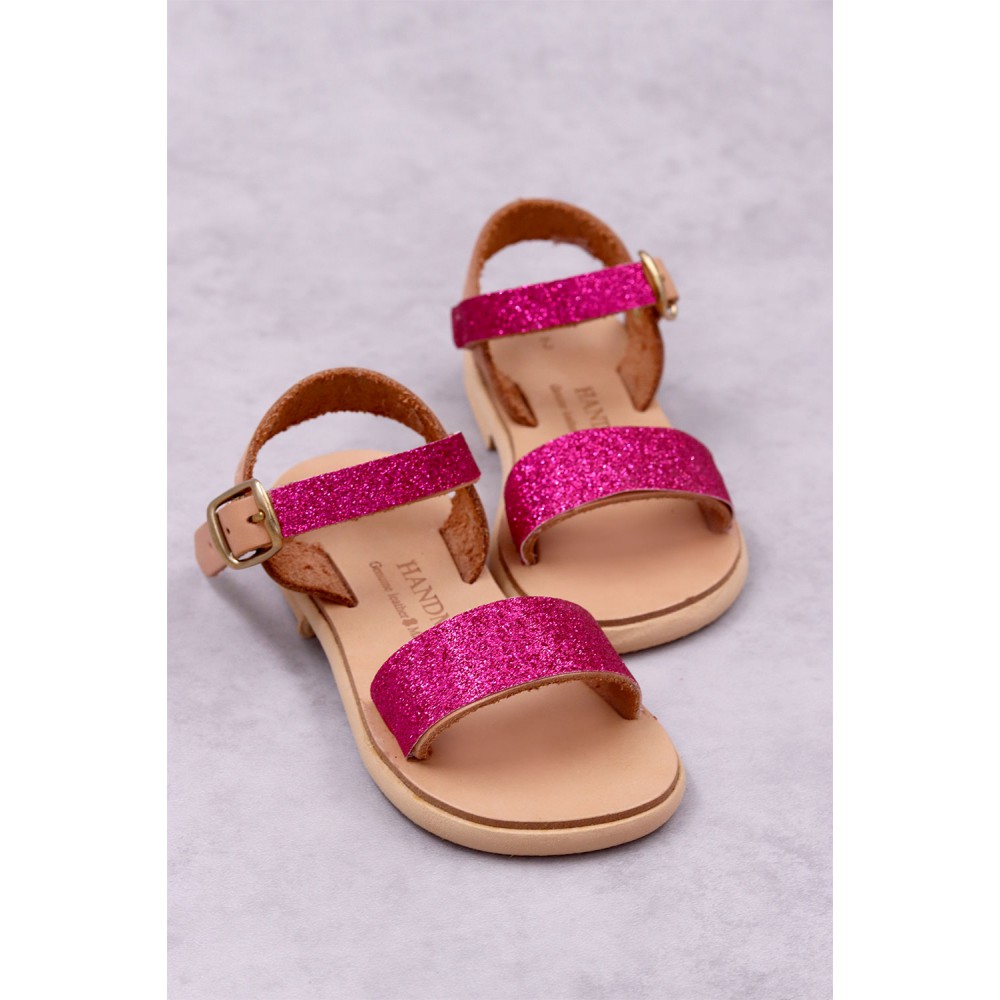 7011 Simple Glitter Παιδικά & βρεφικά δερμάτινα ή ανατομικά σανδάλια. (ΔΛ)