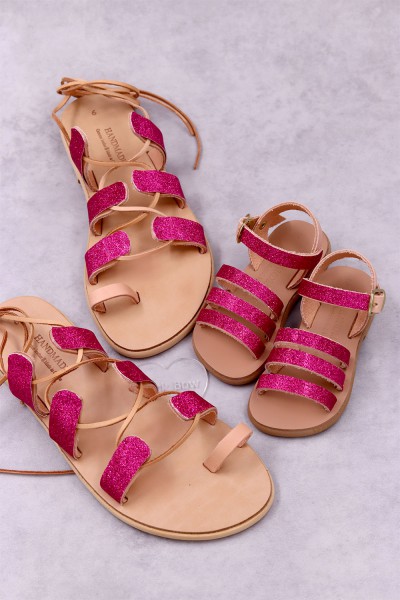 7011-2 Simple Glitter Γυναικεία δερμάτινα σανδάλια. (ΜΠΟΧΟ)