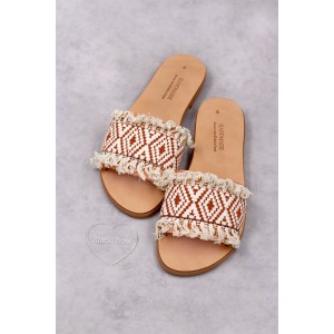 7015 Azul Γυναικεία δερμάτινα σανδάλια. (Παντοφ.)