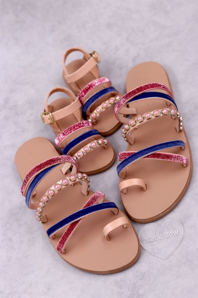 7022-1 Danielina Γυναικεία δερμάτινα σανδάλια. (ZZ)