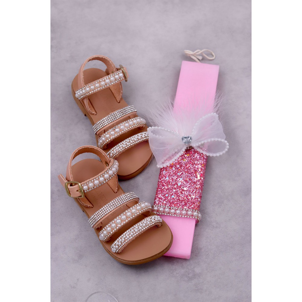 7028 Spearl Παιδικά & βρεφικά δερμάτινα ή ανατομικά σανδάλια. (ΕΡΜΗΣ)