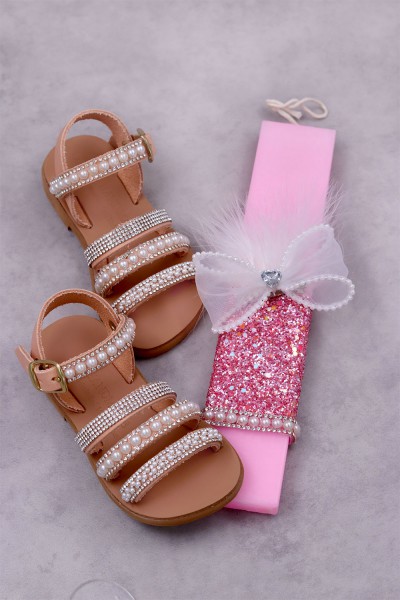 7028 Spearl Παιδικά & βρεφικά δερμάτινα ή ανατομικά σανδάλια. (ΕΡΜΗΣ)