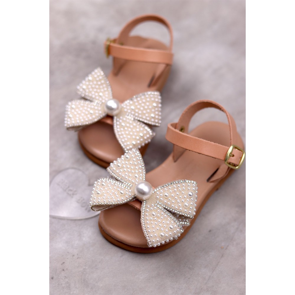 7058 Pearly Chic Παιδικά & βρεφικά δερμάτινα ή ανατομικά σανδάλια. (ΔΛ)