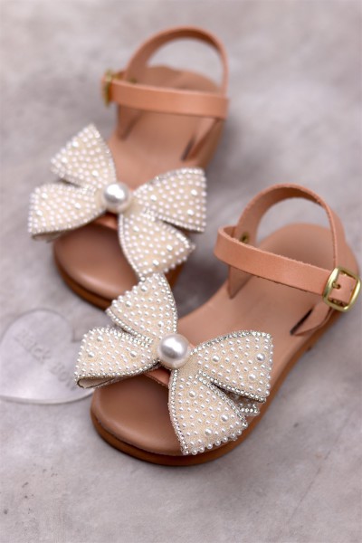 7058 Pearly Chic Παιδικά & βρεφικά δερμάτινα ή ανατομικά σανδάλια. (ΔΛ)