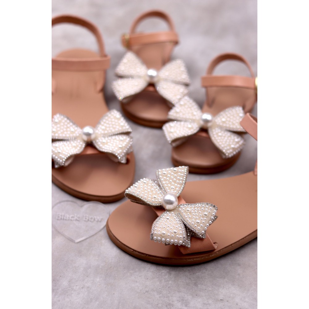 7058 Pearly Chic Παιδικά & βρεφικά δερμάτινα ή ανατομικά σανδάλια. (ΔΛ)