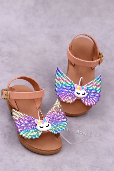 4805 Dark Feather Παιδικά & βρεφικά δερμάτινα ή ανατομικά σανδάλια. (ΔΛ)