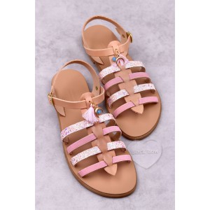 5012-1Moon Γυναικεία δερμάτινα σανδάλια. (Ερμής)