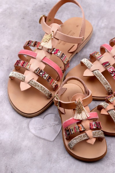 5013-1India Γυναικεία δερμάτινα σανδάλια. (Ερμής)