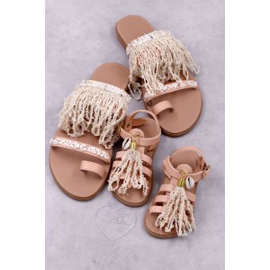 5018-1 Sand Γυναικεία δερμάτινα σανδάλια. (ΑΝΑΣΤ)