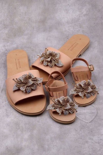 5025-3 Bloom Γυναικεία δερμάτινα ή ανατομικά σανδάλια. (Πα Χω)