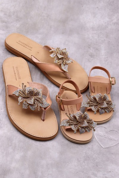 5025-2 Bloom Γυναικεία δερμάτινα ή ανατομικά σανδάλια. (Διχάλα)