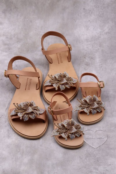 5025-1 Bloom Γυναικεία δερμάτινα ή ανατομικά σανδάλια. (ΔΛ)