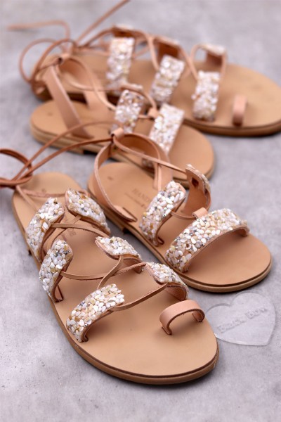 5045-1 Alistar Γυναικεία δερμάτινα σανδάλια. (Boho)