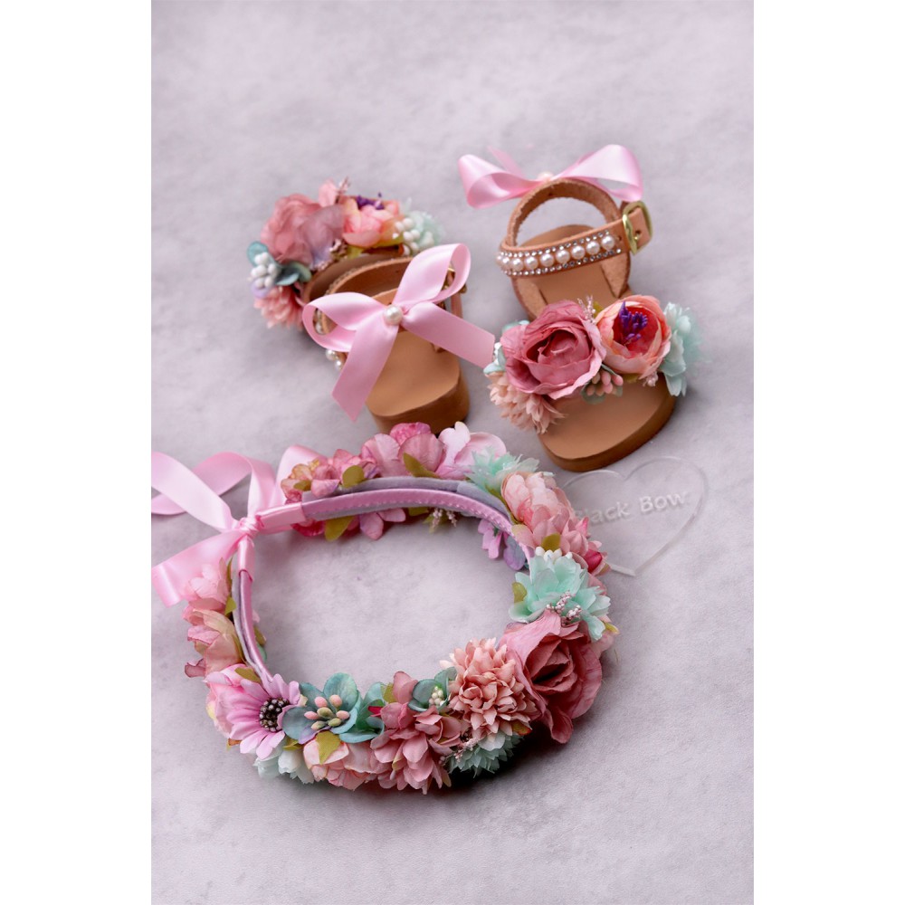 STE2200, Χειροποίητο στεφανάκι για τα μαλλιά με λουλούδια. 