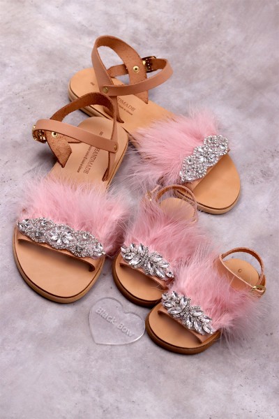 5061-1 Diamond Dash Γυναικεία δερμάτινα ή ανατομικά σανδάλια. (ΔΛ)