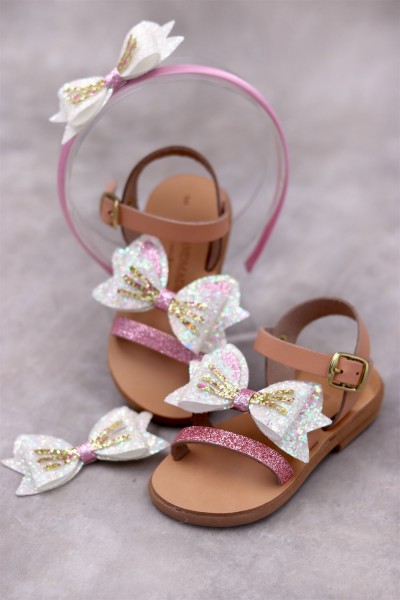 6012 Kitty Z Παιδικά δερμάτινα σανδάλια. (ZΛ)