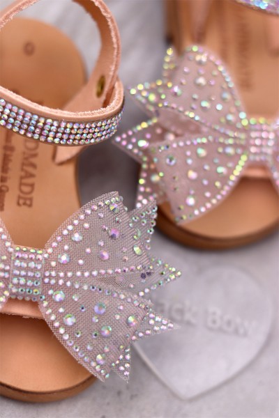 6014 Bow Queen Παιδικά & βρεφικά δερμάτινα ή ανατομικά σανδάλια. (ΔΛ)