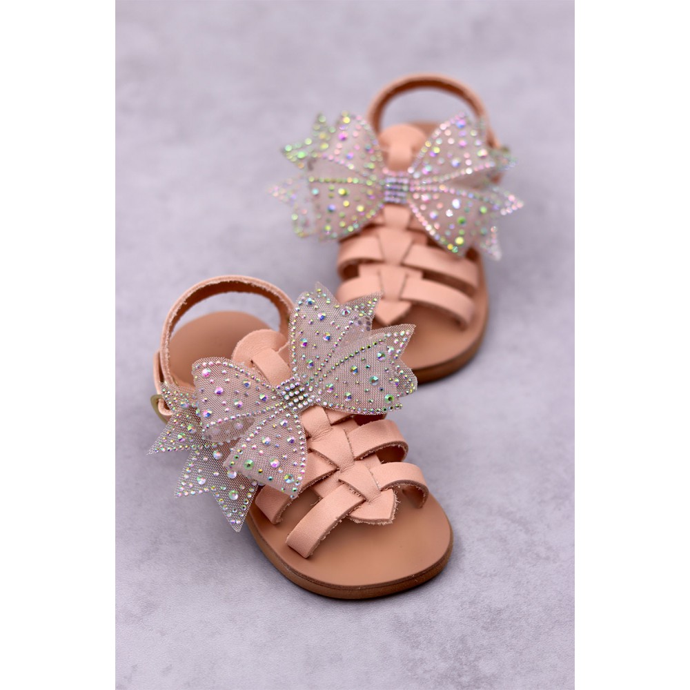 6014B Bow Queen Παιδικά & βρεφικά δερμάτινα ή ανατομικά σανδάλια. (Ερμής)