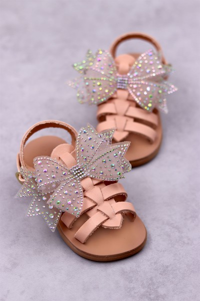 6014B Bow Queen Παιδικά & βρεφικά δερμάτινα ή ανατομικά σανδάλια. (Ερμής)