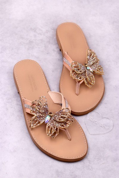 6015-2 Blinkerfly Γυναικεία δερμάτινα σανδάλια. (Διχάλα)