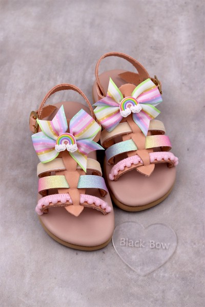 6019 Rainbow Παιδικά δερμάτινα ή ανατομικά σανδάλια. (Ερμής)