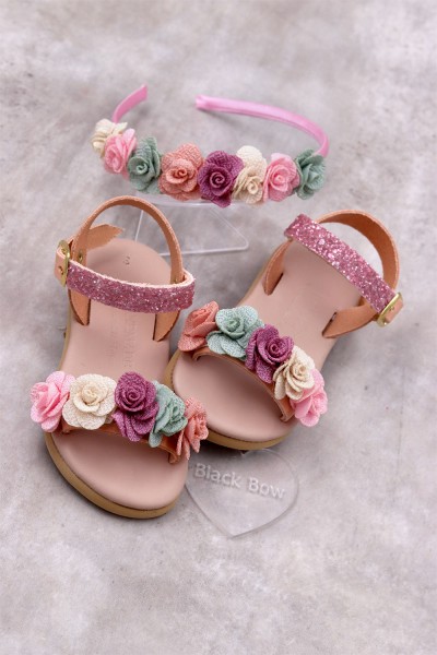 6031 Cute Flowers Παιδικά & βρεφικά δερμάτινα ή ανατομικά σανδάλια. (ΔΛ)