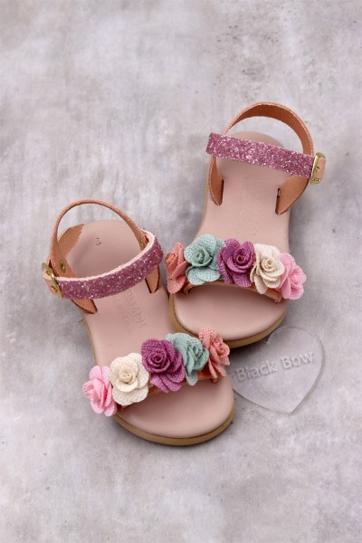 6031 Cute Flowers Παιδικά & βρεφικά δερμάτινα ή ανατομικά σανδάλια. (ΔΛ)