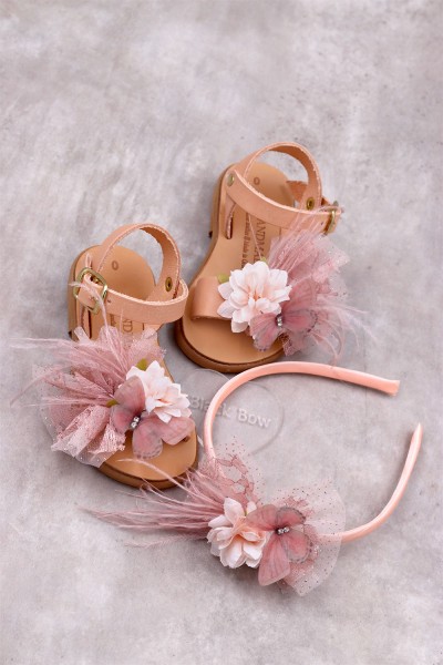 6032 Tulle Butterfly Παιδικά & βρεφικά δερμάτινα ή ανατομικά σανδάλια. (ΔΛ)